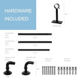 Byondeth Curtain Rods for Windows 16 to 144 Inches Adjustable Blackout Wrap Around 1 Inch Diameter Curtain Rod, Black