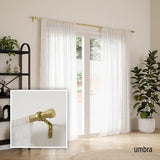 Umbra Cappa Curtain Rod, Includes 2 Matching Finials, Brackets & Hardware, 66 to 120-Inches, Gold