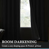 RYB HOME Extra Wide Curtains Blackout - 100% Privacy Backdrop Curtains & Drapes for Sliding Glass Door Bedroom Patio Large Window Decor Shared Office Partition Screen, W 100 x L 84, Black, 1 Panel