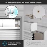 Boolegon No Drill No Tools Cellular Shades Top Down Bottom Up Honeycomb Blinds Blackout Cordless Window Blinds Easy to Install Cellular Shade for Windows,Blackout-White,34.5" W x 64" H..