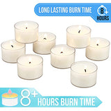 Stonebriar Bulk 192 Pack Unscented Smokeless Long Burning Clear Cup Tea Light Candles with 8 Hour Extended Burn Time