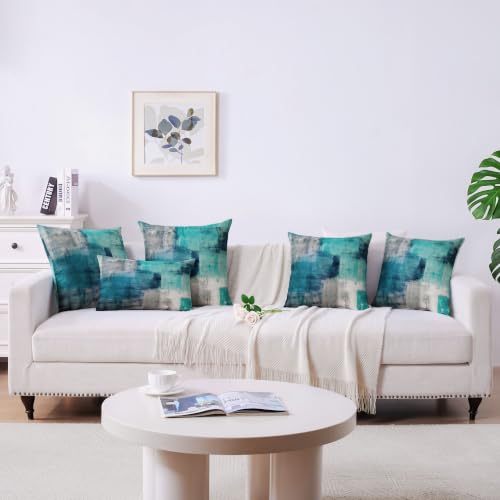 Throw Pillow Covers for Couch, 26x26 Inch, 2 Pack, Turquoise