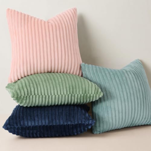 Simmore Fall Soft Sage Green Flannel Throw Pillow Covers 22X22 Set of 2