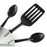 16 Inch Cutlery Kitchen Wall Clock - Silent Non-Ticking, Battery Operated, Fork & Spoon Design for Home, Dining Room Decor, for Mom, Wife, Cooking Lovers
