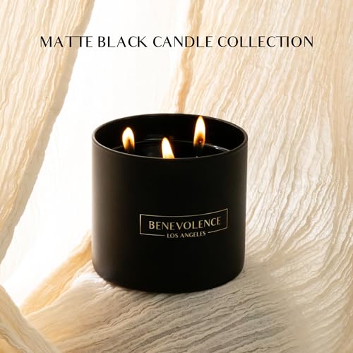 Benevolence LA Premium Black Berries Large 3-Wick Scented Candle – 45-Hour Burn – Luxury Natural Soy Candle for Home – Aromatherapy & Room Decor – 14.5oz