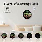 Maxstar Led Digital Wall Clock with Timer, Seconds, Temperature, Date, DST, Nightlight, RGB Color, Alarm Clock, 5-Level Display Brightness, Digital Clock Timer for Classroom, Bedroom, Garage, Gym