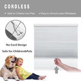 Changshade Cordless Cellular Shades, Blackout Room Darkening Black Out Honeycomb Blinds for Indoor Windows Bedroom, Pull Down Pleated Accordion Blind Easy Install, Shade Size 34" Wx72 H, White