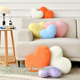Heart Pillow Pink Throw Pillows Decorative Pillows for Bed Couch Cute Faux Rabbit Fur Small Pillow for Women Valentine Anniversary Fall Halloween Christmas Home Decor (Mini, 13"x10")