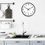 XFM Wall Clock 8 Inch Modern Small Wall Clocks Battery Operated Silent Non-Ticking Black Classic Analog Clock for Home Office Kitchen Bedroom Decor