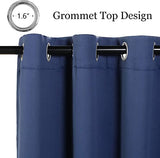 MYSKY HOME Navy Blue Curtains 84 Inches Long Blackout Curtains for Living Room Bedroom Blue Curtain Grommet Window Drapes Privacy Protect Room Darkening Single Panel Curtain, 52 x 84 Inch
