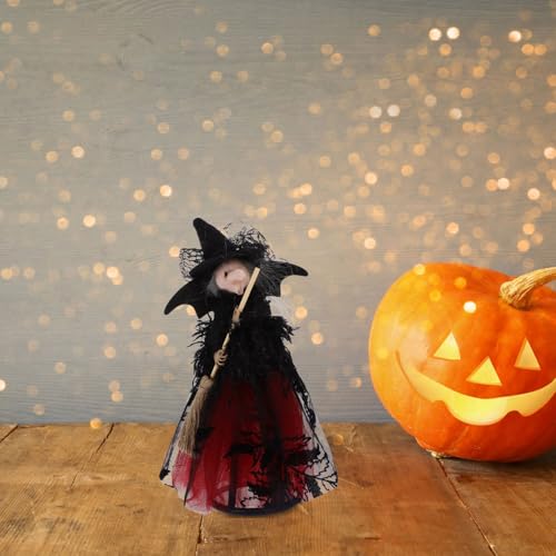 Alipis Halloween Witch Doll Decor Adorable Tabletop Witch Decoration for Halloween Party Compact Cloth Material for Home Office Bar Restaurant Decor