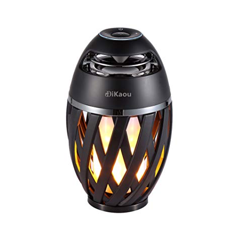 LED Flame Outdoor Table Lamp Torch Table Lamp with Blutooth Speaker, Rechargeable Ambience Lantern with Flickers Warm Light for Patio/Porch/Home Decor, Best Gift for Men Women Teens Kids