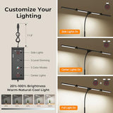 LED Desk Lamps for Home Office,Smart Adjustable Swing Arm Desk Lamp with Clamp,Gooseneck Tall Clip on Desk Light for Sewing,Reading,Drawing,Workbench,Study,Screen,Crafting,Monitor Architect,Computer