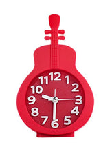 Creative Silent Alarm Clock Students Children Bedside Electronic Clock-Guitar (Red)