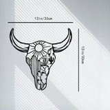 RESACO Cow Skull Metal Wall Art Western Wall Decor Western Home Decorations Southwestern Decor Desert Wall Sculptures for Living Room Bathroom Indoor Outdoor (Black 13in x13in)