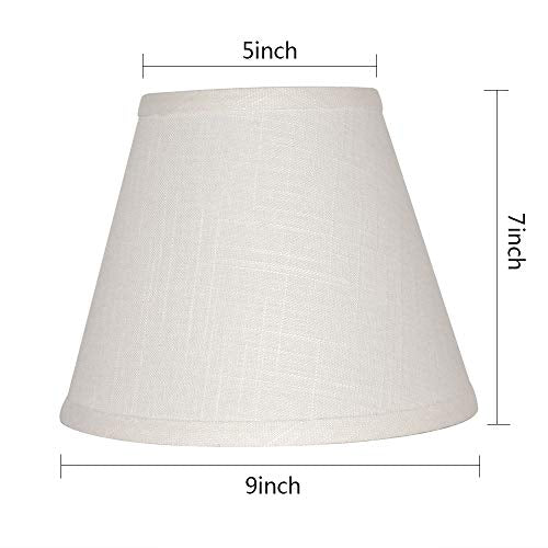 Barrel White Small Lamp Shade for Table Lamps Replacement, 5x9x7 Inch,Fabric Cloth, Spider Model (white)