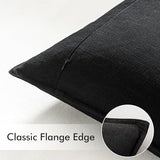 EMEMA Decorative Linen Throw Pillow Covers 20x20 Inch Black