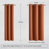 DUALIFE Rust Burnt Orange Blackout Bedroom Curtains 63 Inch Length Grommet Drapes Room Darkening Thermal Insulated (42 x 63 in, 2 Panels)