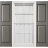 Mid America P21243018 Custom Two Equal, Raised Panel Shutter (Per Pair), 12"W x 43"H, Tuxedo Grey