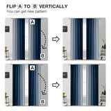 Yakamok Light Blocking Ombre Curtains, Room Darkening Thermal Insulated Gradient Color Curtains, Rod Pocket Window Drapes for Living Room/Bedroom (Blue and Greyish White, 2 Panels, 52W x 84L Inch)