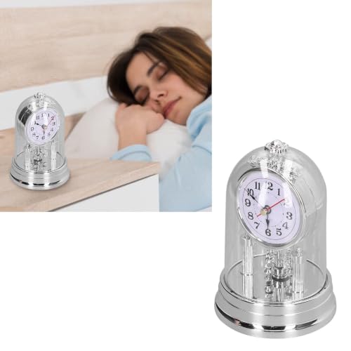 Desk Clock, European Style Quiet Table Clock Internal Rotation Home Decoration for Living Room Bedroom