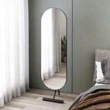 Decorative Full-Length Dressing Mirror, Household Floor-Standing, Bedroom Fitting for Living Room(Black)