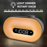 Westclox Sunrise Wakeup Light Alarm Clock for Men and Women, Multicolor Mood Light with Nature Sounds, Wireless Speaker and Digital Display, Bedroom Clock with Adapter