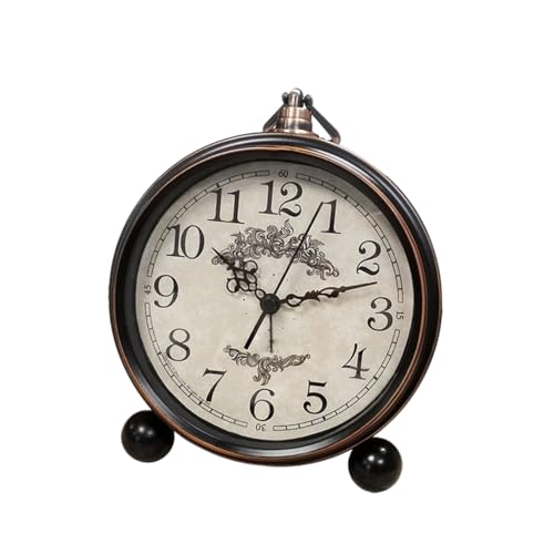 PRETYZOOM Classic Retro Alarm Clock Large Digital Table Clock Analog Quartz Movement Easy to Set Battery Included
