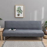XJHKG Futon Slipcover, Foldable Armless Sofa Couch Cover with Elastic Bottom(SkyBlue)