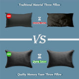 AM AEROMAX 12 × 20 Pillow Insert (Pack of 2) Memory Foam Lumbar Support Throw Pillow Sham Rectangular for Decorative Cushion Bed Couch Sofa Without Deform After Longtime Use(Black)