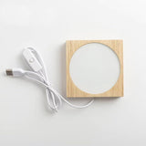 Limitronix 10 Pack Sublimate Blanks Wood Night Light 7 Colors LED Light Temperated Glass Photo Frame with Sublimation Pet Sheet for DIY Heat Transfer Print (Square)