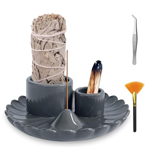 Palo Santo Sticks Holder, 4 in 1 Incense and Candle Holder for Burning Sage and Sticks for Burning, Ash Catcher Tray for Meditation Yoga Room