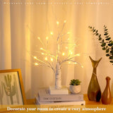 Macarrie 6 Pcs Birch Tree with LED Lights Christmas Wedding Decorations Tabletop Lighted White Mini Artificial Branches Battery Powered or USB Twinkling Table Centerpiece Indoor Gift (18 Inch)