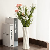 White Ceramic Vase, 8.4" H, Artistic Flower Vase Classic Style for Fireplace Bedroom Kitchen Living Room Centerpieces Office Desk, Fit for Holding Dried Flowers, Fresh Flowers, Artificial Flowers