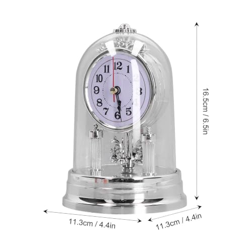 Desk Clock, European Style Quiet Table Clock Internal Rotation Home Decoration for Living Room Bedroom