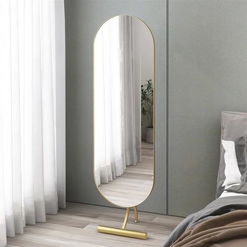 Decorative Full-Length Dressing Mirror, Household Floor-Standing, Bedroom Fitting for Living Room(Gold)