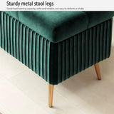 Rectangular Storage Pouf Ottoman Indoor Bedroom Bench Wooden Footstool with Legs Entryway Storage Chest Multi-Functional nizer Stylish Home Décor.