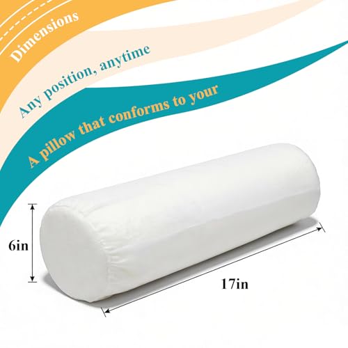 Cylinder Bolster Pillow Insert Set of 2,(6×17in) Premium Round Bolster Pillow Insert,Cylindrical Pillows,Used for Decorative Pillows Cover's Foam-Filled Inserts(ONLY Insert)