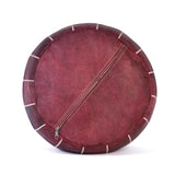 Handmade Moroccan Embroidered Leather Pouf | Delivered Unstuffed | Ottoman, Footstool, Footrest, Hassock, Floor Cushion, Coffee Table, Under Desk | Gift for Housewarming or Weddings (Burgundy)