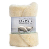 Desert Breeze Distributing Genuine New Zealand Baby Sheepskin, 100% Natural, Soft Shorn Wool, Soothing Comfort, All Seasons, Size Large LRG 34-36 inches in Length