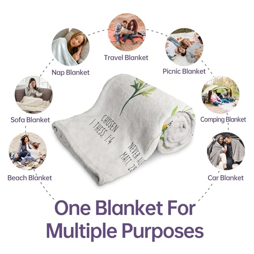 Afterprints Christian Gifts for Women, Christian Blanket with Flowers, Birthday Gifts for Women, Inspirational, Religious Gifts for Sister, Friend, Daughter, Mom, Soft Throw Blankets 60" x 80"
