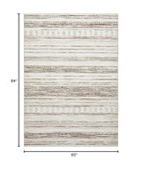 Tortania Area Rug Living Room Rugs - 5x7 Washable Large Soft Neutral Boho Moroccan Bohemian Farmhouse Rug Indoor Floor Carpet for Bedroom Under Dining Table Home Office Decor - Cream Brown