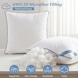Atarashi 18 x 18 Outdoor Pillow Inserts (Pack of 2)- Waterproof Firm and Fluffy Square Throw Pillows - Decorative Pillow Forms for Couch Sofa Bed Patio Furniture - White