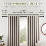 Curtain Rods for Windows 36 to 60 inch, 5/8" Blackout Wrap Around Curtain Rod Telescoping Adjustable for Sliding Door Bedroom Kitchen RV, Black (36"-63")