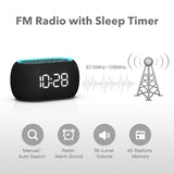 ANJANK Alarm Clock FM Radio with Bluetooth Speaker, Hi-Fi Stereo Sound, 7 Clolors Night Light, 0-100% Dimmer,8 Wake Up Sounds,16-Level Volume, Small Digital Clock with Sleep Timer for Bedroom Bedside