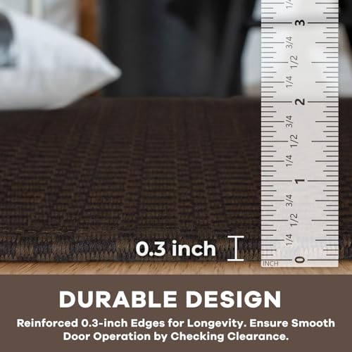 KOZYFLY 3x12 Washable Non Slip Long Runner Rug, Dark Coffee/Brown