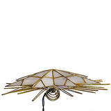 Kurt Adler 12" 7-Point Natural Capiz Lighted Tree Topper | Christmas Tree Star Topper | Gold Tree Topper Star with Lights | Light Up Star Christmas Tree Topper w/Wire Rays Accent (12 Inches, Gold)