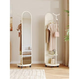Decorative Luxurious Floor-Standing Coat Rack, Dressing Mirror Movable Rotating Full-Length for Bedroom for Living Room