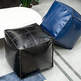 Pouf Artificial Leather Pouf Square Poufs Small Ottoman Stool Footstools Bean Bfloor Cushion Ottoman Poufs Sofa Stool (Red)/Black