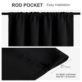 PONY DANCE Black Out Curtains 72 inch Long - Blackout Solid Rod Pocket Thermal Insulated Panels for Bedroom Living Room, Energy Efficient Window Drapes, 42-inch by 72-inch, Black, 2 Pieces